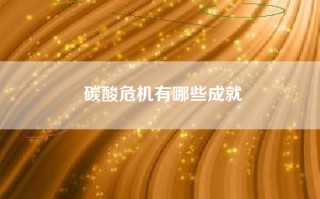 碳酸危机有哪些成就