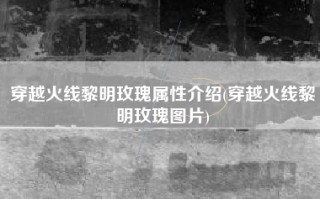 穿越火线黎明玫瑰属性介绍(穿越火线黎明玫瑰图片)