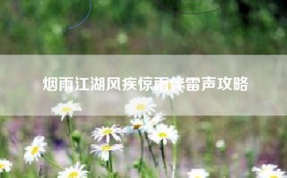 烟雨江湖风疾惊雨伴雷声攻略