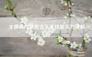 王牌高校学员古乐天技能实力详解