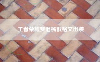 王者荣耀梦泪杨戬铭文出装