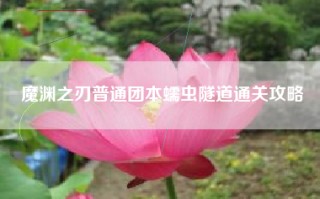 魔渊之刃普通团本蠕虫隧道通关攻略