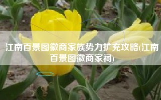 江南百景图徽商家族势力扩充攻略(江南百景图徽商家祠)