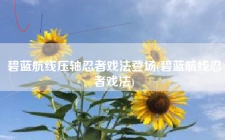 碧蓝航线压轴忍者戏法登场(碧蓝航线忍者戏法)
