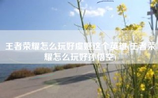 王者荣耀怎么玩好虞姬这个英雄(王者荣耀怎么玩好孙悟空)