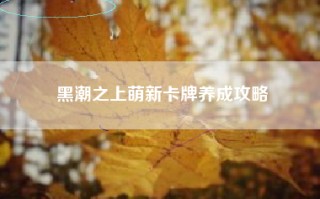 黑潮之上萌新卡牌养成攻略