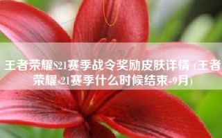 王者荣耀S21赛季战令奖励皮肤详情 (王者荣耀s21赛季什么时候结束-9月)