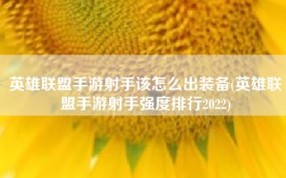 英雄联盟手游射手该怎么出装备(英雄联盟手游射手强度排行2022)