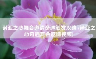 诺亚之心舞会邀请奇遇触发攻略 (诺亚之心奇遇舞会邀请视频)