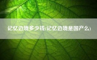 记忆边境多少钱(记忆边境是国产么)