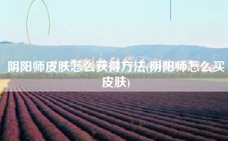 阴阳师皮肤怎么获得方法(阴阳师怎么买皮肤)