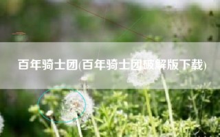 百年骑士团(百年骑士团破解版下载)