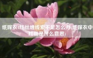 纸嫁衣4红丝缠线索不足怎么办(纸嫁衣中红丝是什么意思)