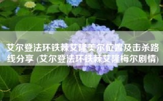 艾尔登法环铁棘艾隆美尔位置及击杀路线分享 (艾尔登法环铁棘艾隆梅尔剧情)