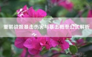 重装战姬暴击伤害与暴击概率公式解析