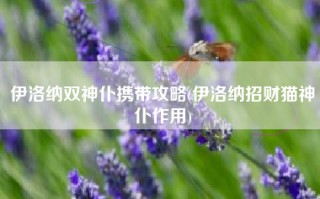 伊洛纳双神仆携带攻略(伊洛纳招财猫神仆作用)