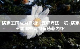 洛克王国成为宠物训练师方法一览 (洛克王国哪些宠物有慈悲为怀)