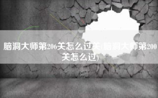 脑洞大师第206关怎么过关(脑洞大师第200关怎么过)
