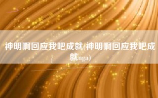 神明啊回应我吧成就(神明啊回应我吧成就nga)