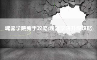 魂器学院新手攻略(魂器学院升级攻略)