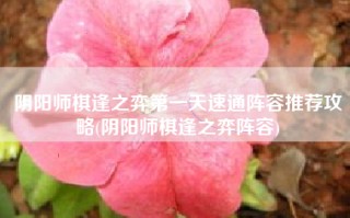 阴阳师棋逢之弈第一天速通阵容推荐攻略(阴阳师棋逢之弈阵容)
