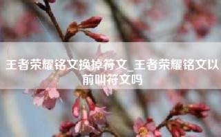 王者荣耀铭文换掉符文_王者荣耀铭文以前叫符文吗