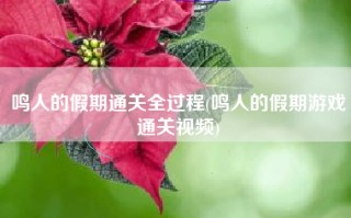 鸣人的假期通关全过程(鸣人的假期游戏通关视频)