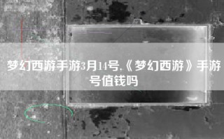 梦幻西游手游3月14号,《梦幻西游》手游号值钱吗