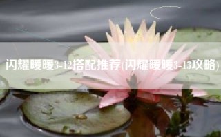 闪耀暖暖3-12搭配推荐(闪耀暖暖3-13攻略)