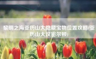 黎明之海亚历山大隐藏宝物位置攻略(亚历山大汉密尔顿)