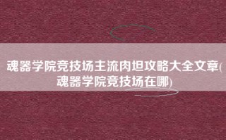 魂器学院竞技场主流肉坦攻略大全文章(魂器学院竞技场在哪)