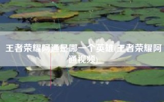 王者荣耀阿通是哪一个英雄(王者荣耀阿通视频)