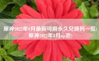 原神2022年8月最新可用永久兑换码一览(原神2022年8月up池)