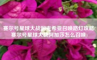 赛尔号星球大战阿克希亚召唤路灯攻略(赛尔号星球大战阿加莎怎么召唤)