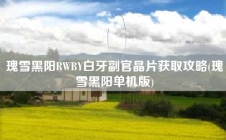 瑰雪黑阳RWBY白牙副官晶片获取攻略(瑰雪黑阳单机版)