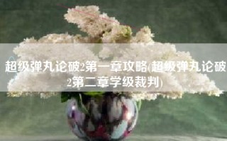 超级弹丸论破2第一章攻略(超级弹丸论破2第二章学级裁判)