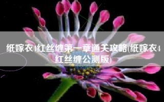 纸嫁衣4红丝缠第一章通关攻略(纸嫁衣4红丝缠公测版)