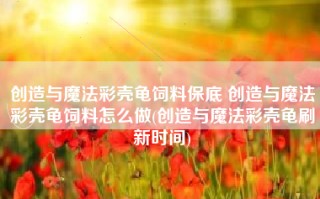 创造与魔法彩壳龟饲料保底 创造与魔法彩壳龟饲料怎么做(创造与魔法彩壳龟刷新时间)