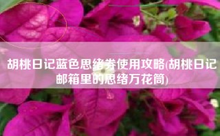 胡桃日记蓝色思绪券使用攻略(胡桃日记邮箱里的思绪万花筒)