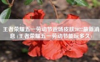 王者荣耀五一劳动节返场皮肤2022最新消息 (王者荣耀五一劳动节能玩多久)