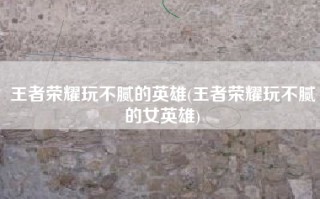 王者荣耀玩不腻的英雄(王者荣耀玩不腻的女英雄)