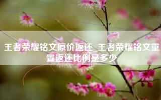 王者荣耀铭文原价返还_王者荣耀铭文重置返还比例是多少