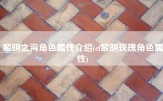 黎明之海角色属性介绍(cf黎明玫瑰角色属性)