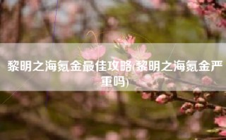 黎明之海氪金最佳攻略(黎明之海氪金严重吗)