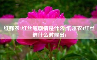 纸嫁衣4红丝缠剧情是什么(纸嫁衣4红丝缠什么时候出)