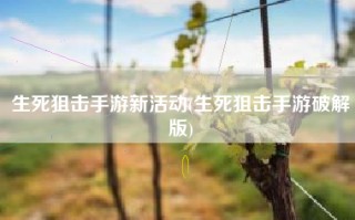 生死狙击手游新活动(生死狙击手游破解版)