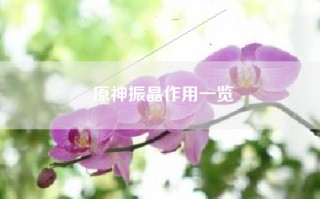 原神振晶作用一览