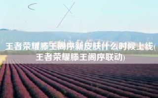 王者荣耀滕王阁序新皮肤什么时候上线(王者荣耀滕王阁序联动)