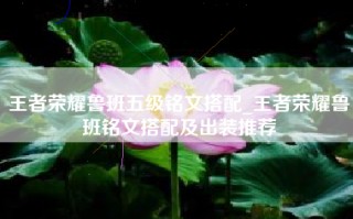 王者荣耀鲁班五级铭文搭配_王者荣耀鲁班铭文搭配及出装推荐