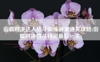 街霸对决达人格斗训练满星通关攻略(街霸对决格斗特训最后一关)